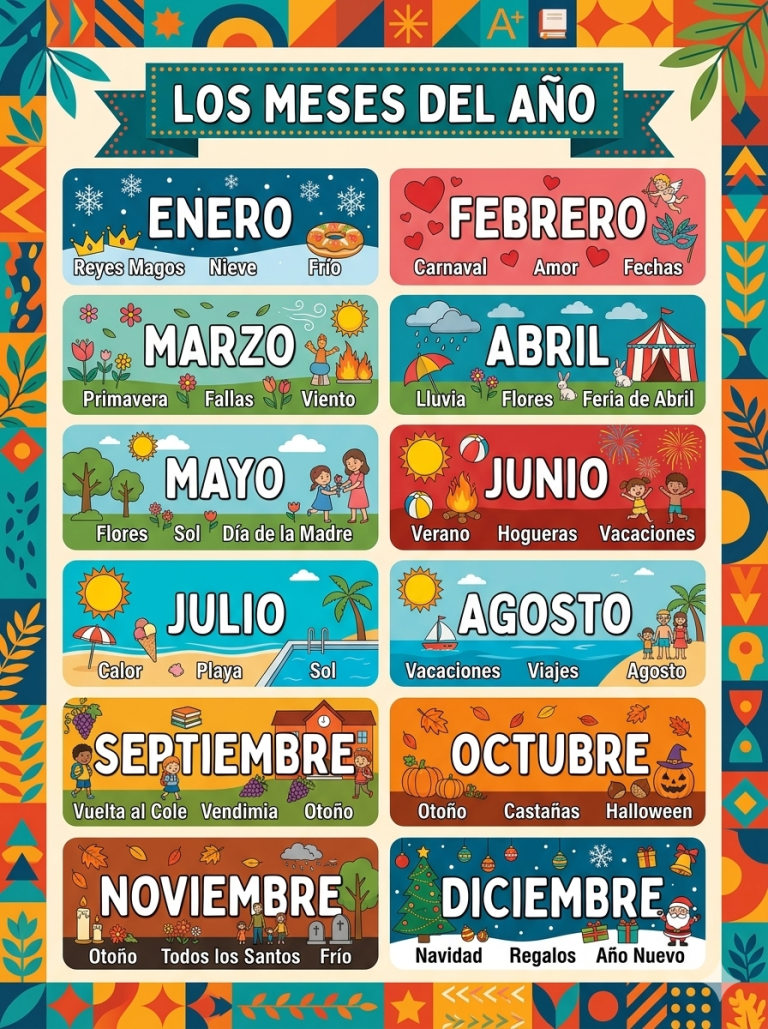 Meses Fall Los Meses del Año en Español: Guía Completa con Actividades y Recursos ...
